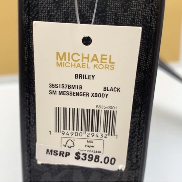 MICHAEL KORS Briley Small Logo Messenger Bag BLACK SIGNATURE COLOR - Picture 15 of 15